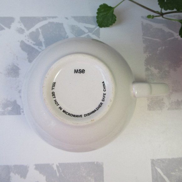 Cup Mug 12 oz White with Blue Flowers Rim by MSE / Martha Stewart Everyday - Picture 8 of 10